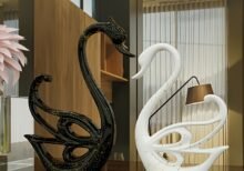 2pcs Elegant Swan with Detailed Feather Designs, Ideal for Home Decor & Gifts